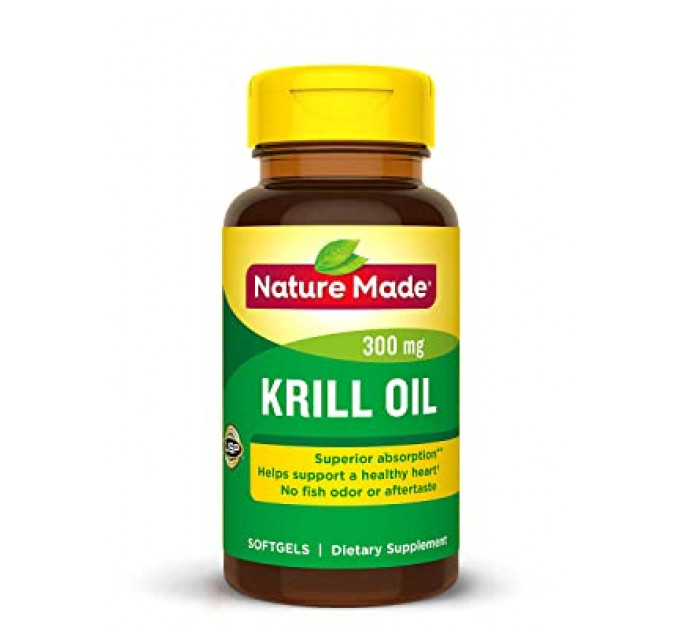 Nature Made Krill Oil 300 mg Softgels for Heart Health Масло криля в гель-капсулах 